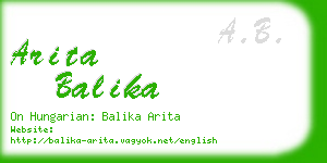 arita balika business card